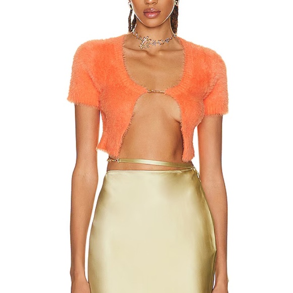 Jacquemus Orange Fuzzy Crop Top - Picture 1 of 4